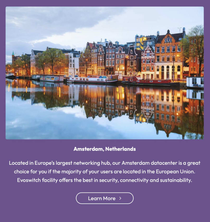 Website Hosting Mojohost Amsterdam Data Center